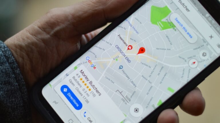 Google Maps open on a smartphone